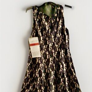 Perceptions New York Elegant Navy Blue Lace with Cream lining Dress